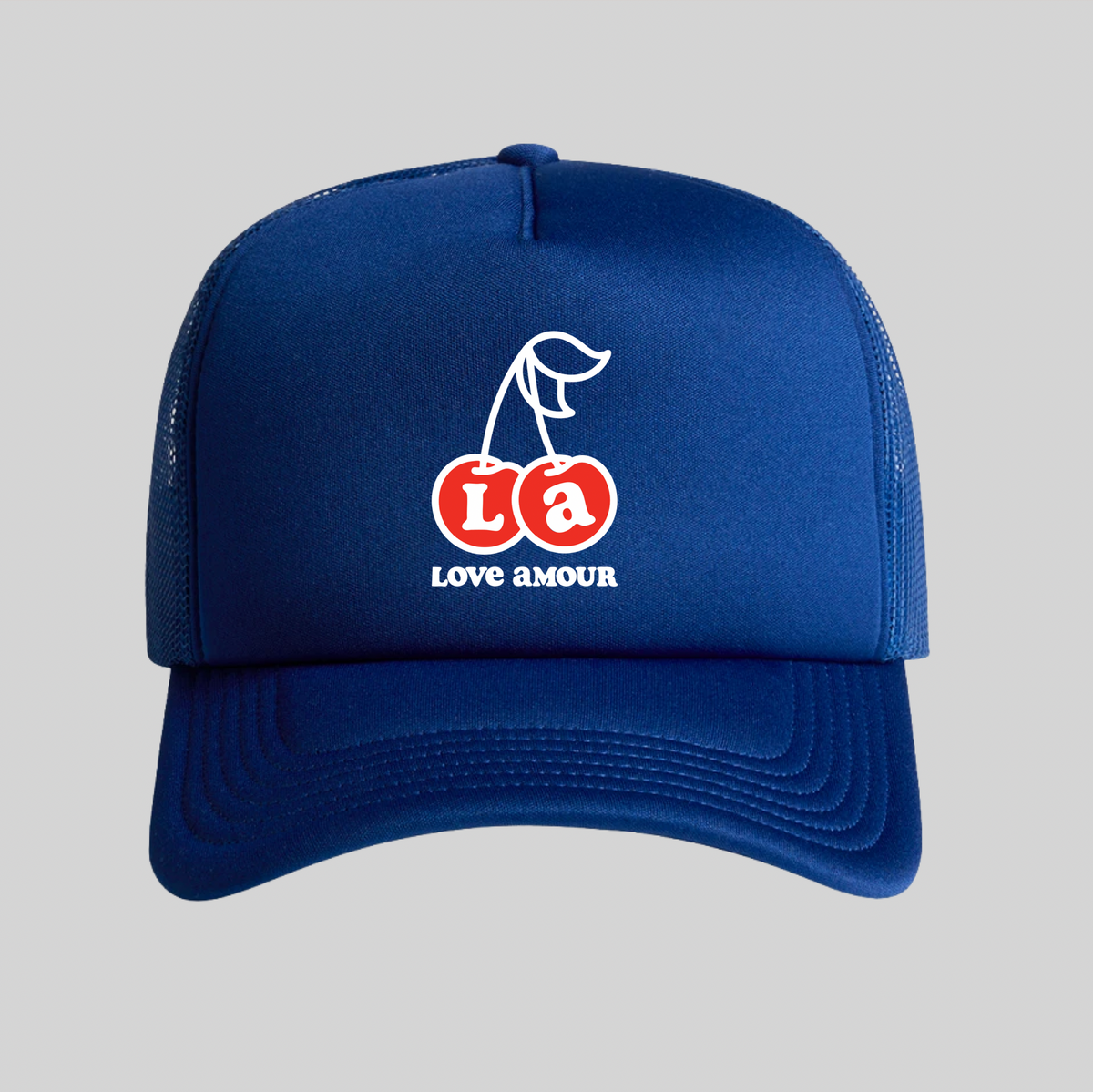 LA 🍒 LOVE AMOUR _ Foam Trucker Cap Blue