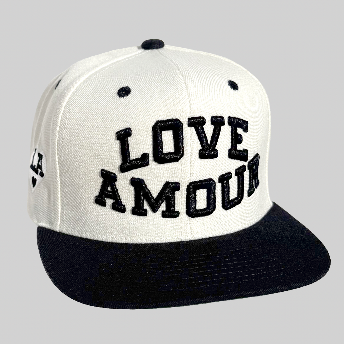LOVE AMOUR University _Natural Black Snapback Cap