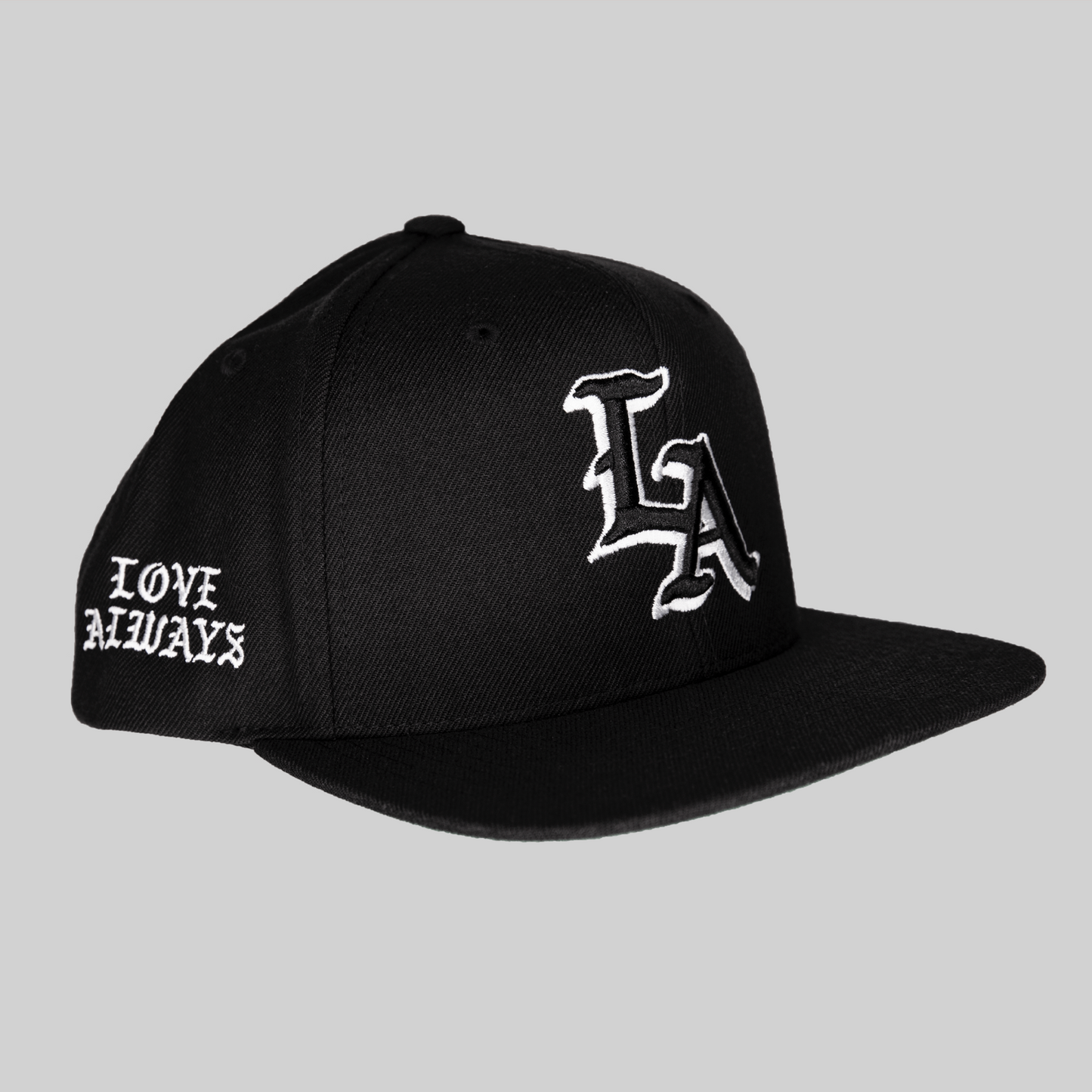 L A • ANGELENO_Black Snapback Cap