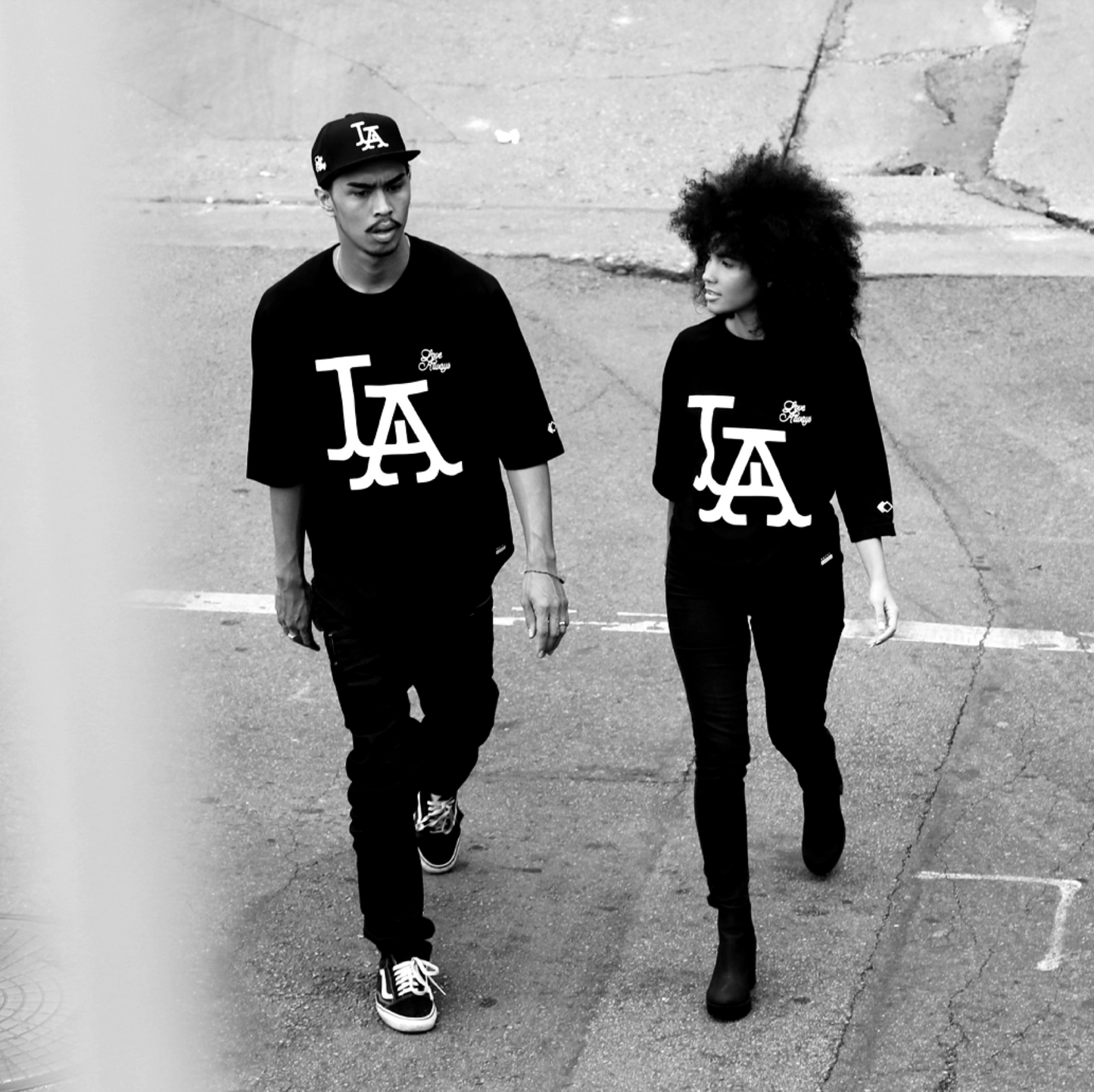 L A • Love Always_ Black Raglan Tee