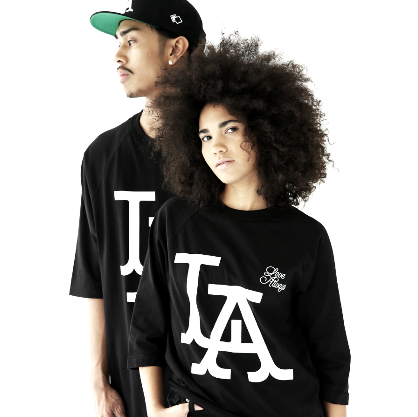 L A • Love Always_ Black Raglan Tee