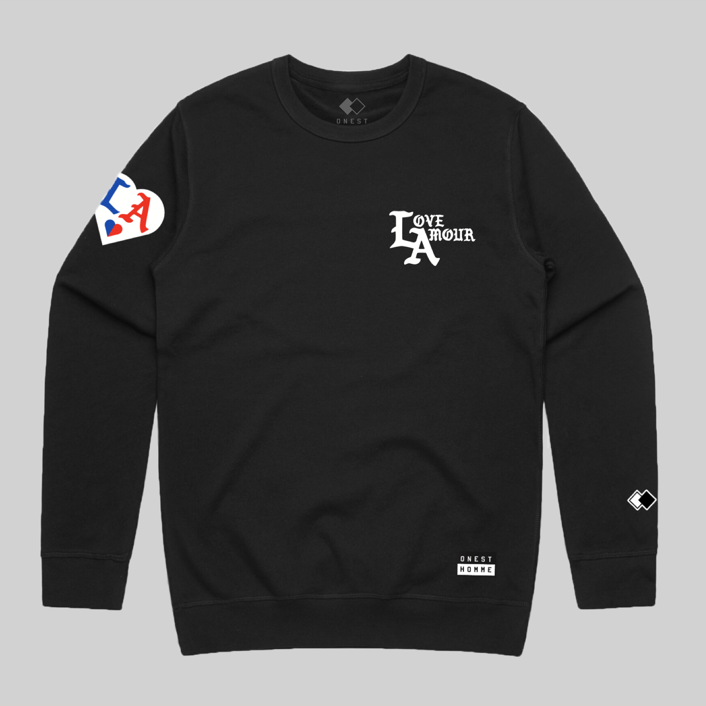 LA • LOVE AMOUR_Black French Terry Crew