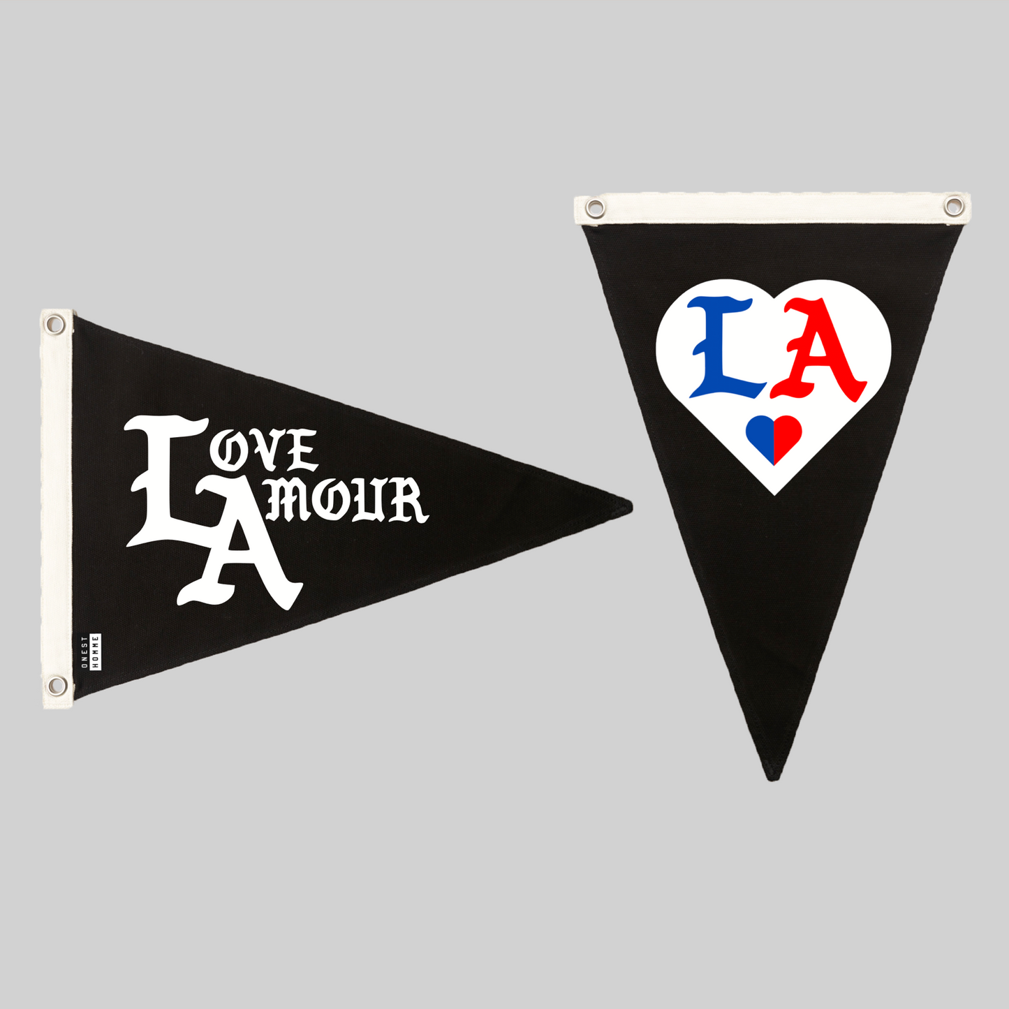 LOVE AMOUR _Black Pennant Flag