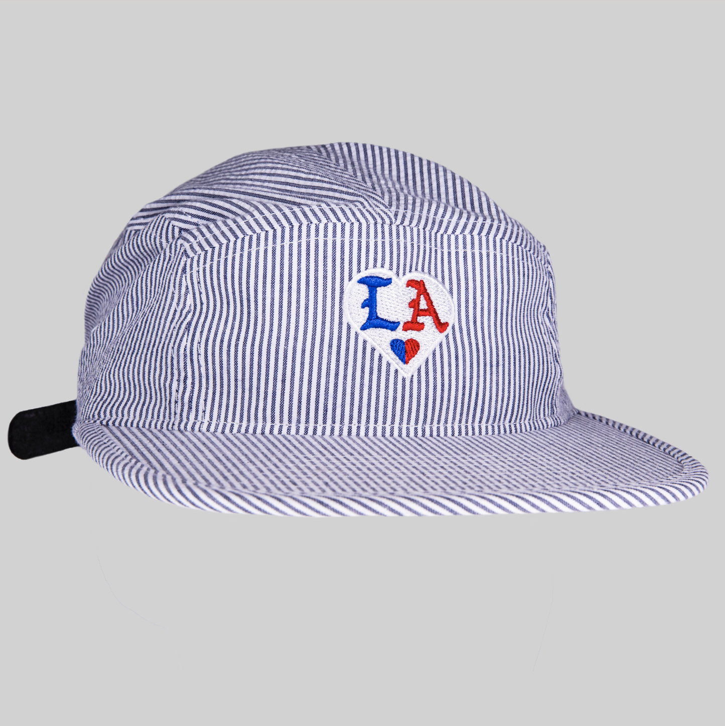 LA 🤍 HEART_ Conductor Stripe Seer Sucker Cap