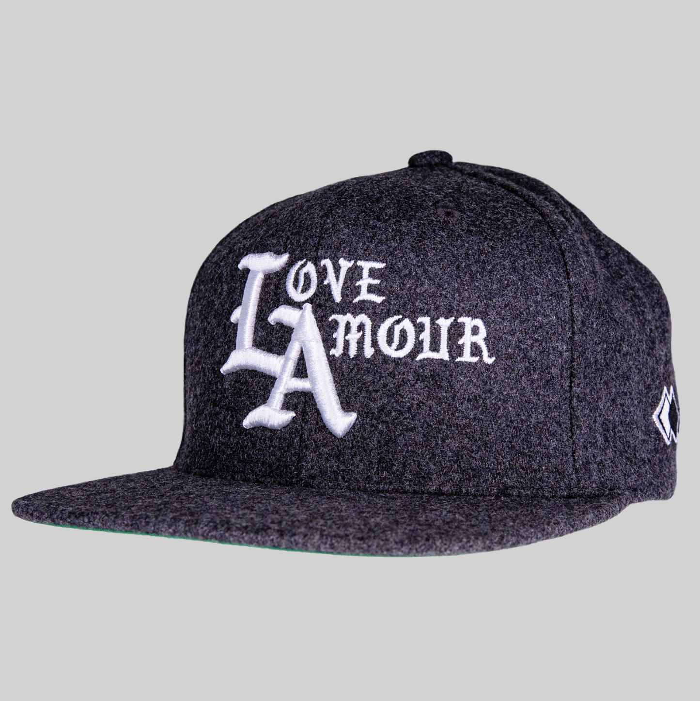 LA • LOVE AMOUR _Dark Heather Grey Melton Wool Blend Snapback Cap
