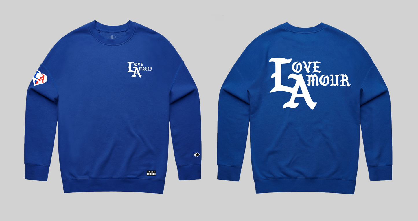 LOVE AMOUR _Royal Blue Fleece Crew