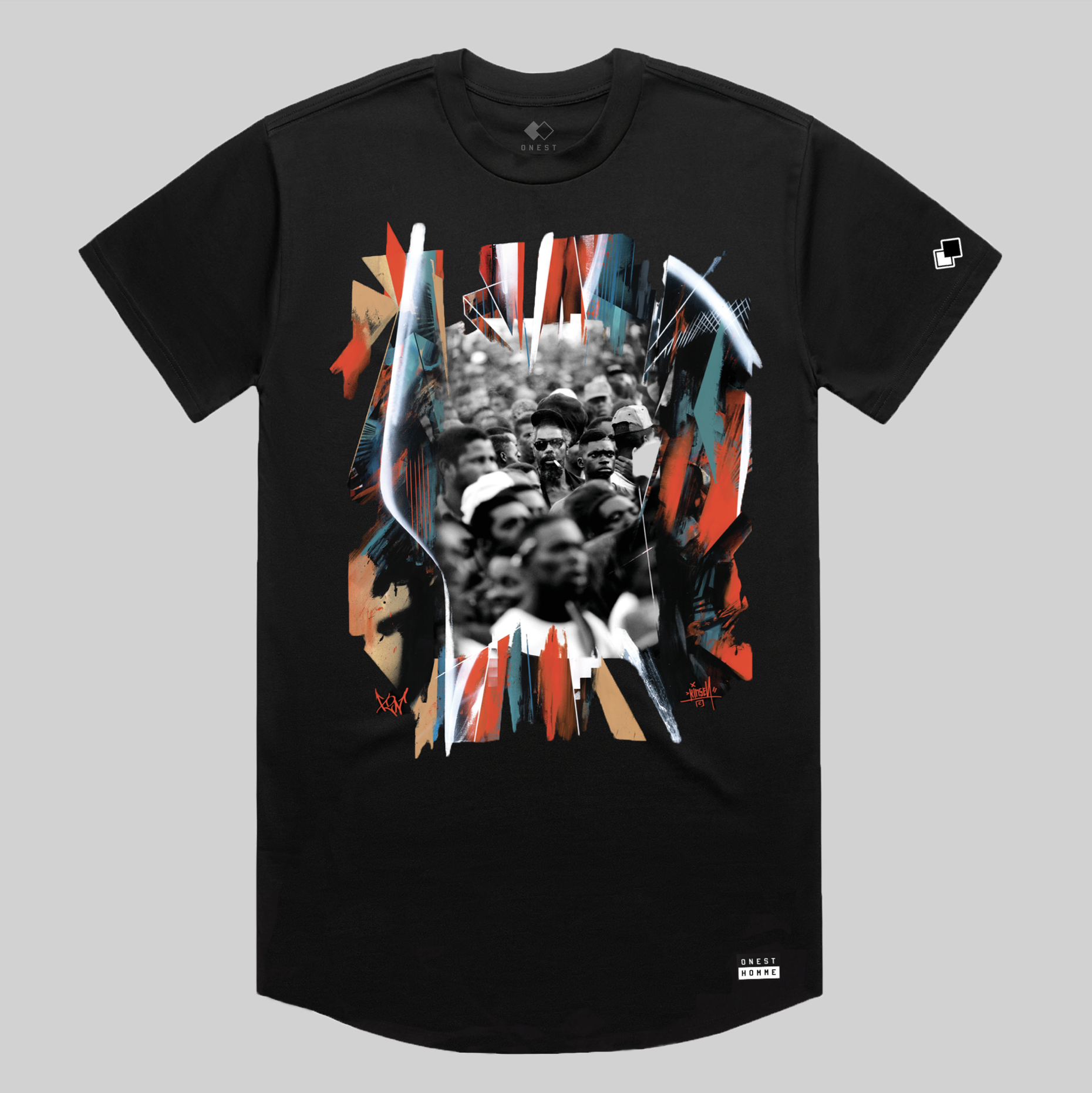 X2N x KINSEY x OH Black Long Body Tee ONEST HOMME