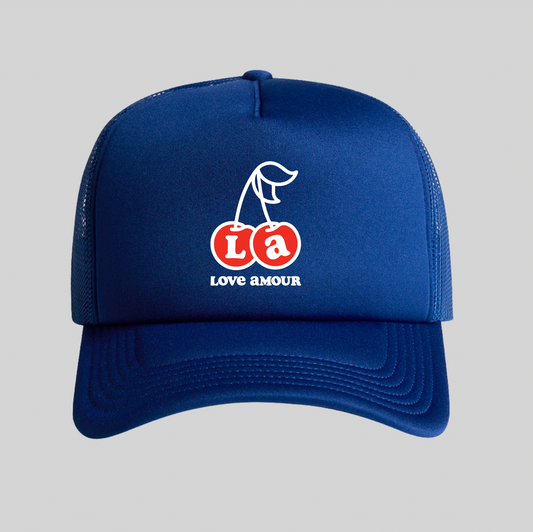LA 🍒 LOVE AMOUR _ Foam Trucker Cap Blue