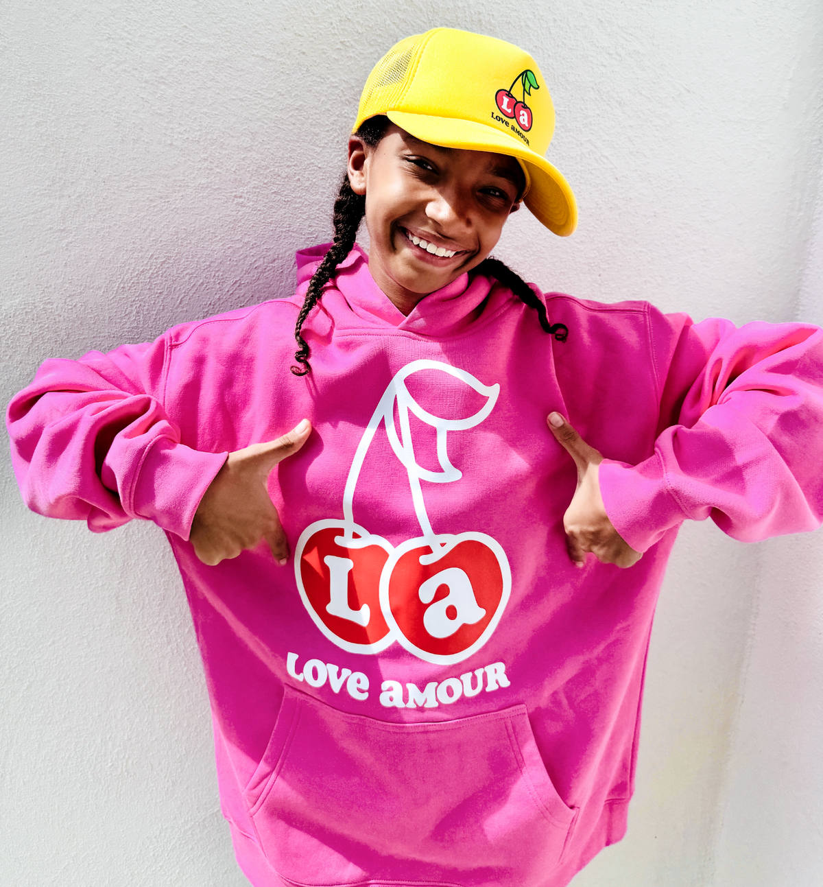 LA 🍒 LOVE AMOUR_Pink Hoodie