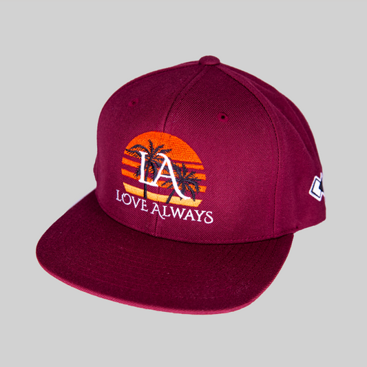 L A • PARADISE_Burgundy Snapback Cap