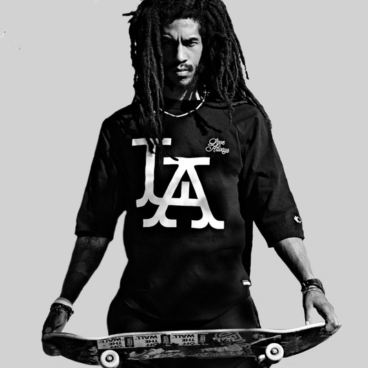 L A • Love Always_ Black Raglan Tee