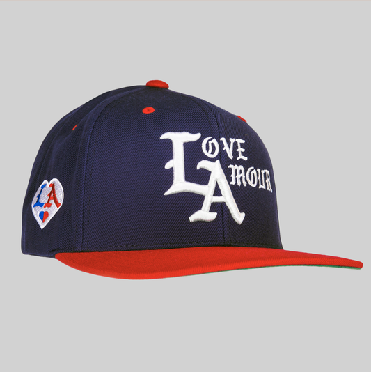 LOVE AMOUR • LA_Blue Red Snapback Cap