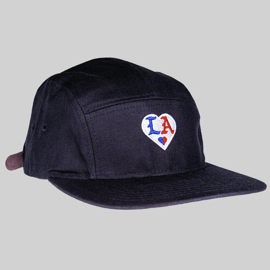 L A • HEART_Black Herringbone Strapback Cap