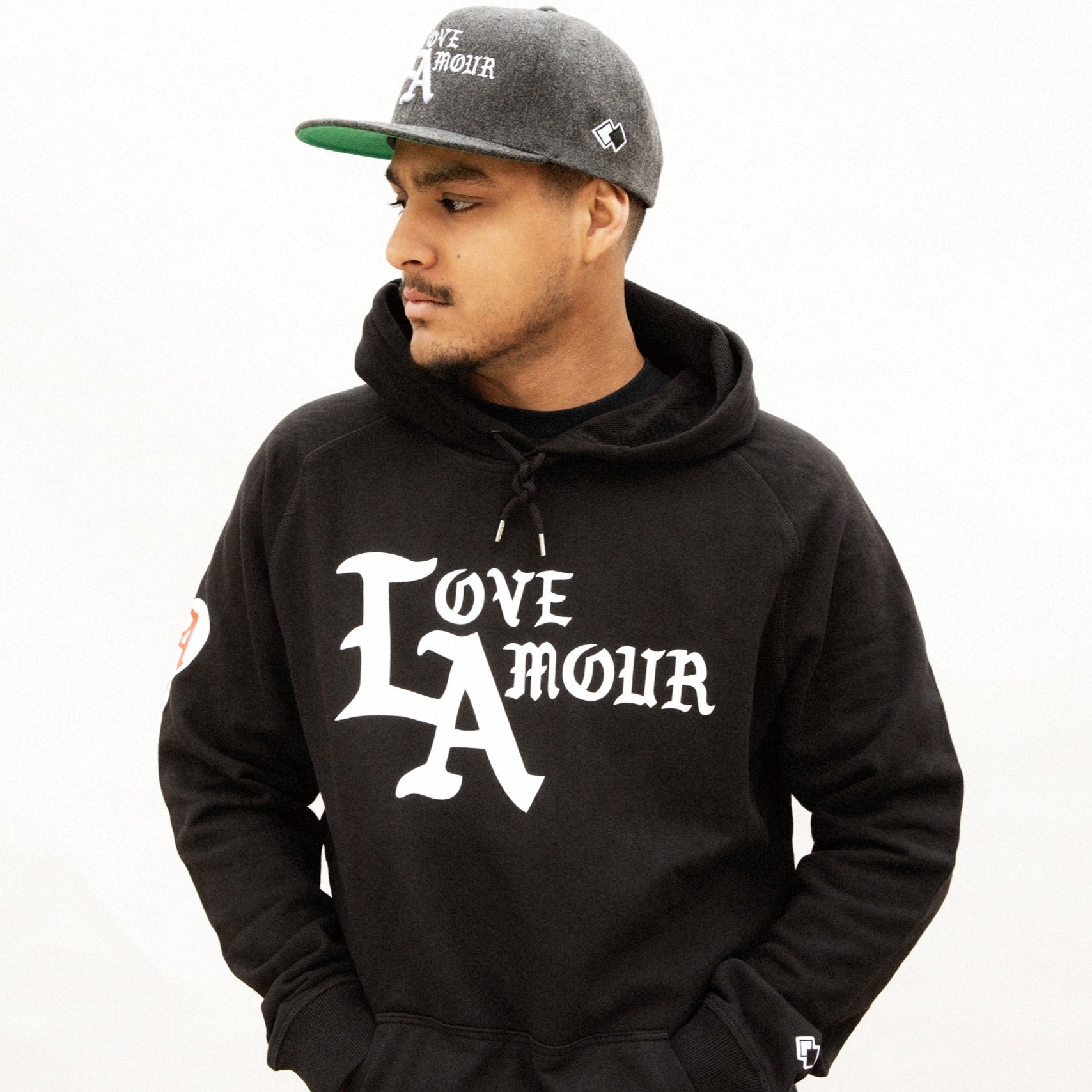 LOVE AMOUR LA Black French Terry Hoodie